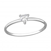 Inel de logodna din argint cu zirconiu in forma de inima model DiAmanti DIA35715